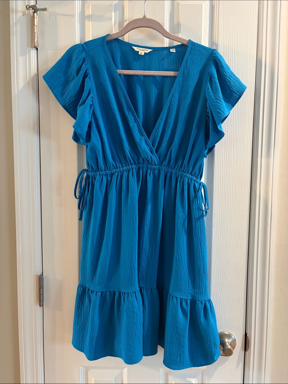 Max Studio Teal Blue Wrap Midi Dress